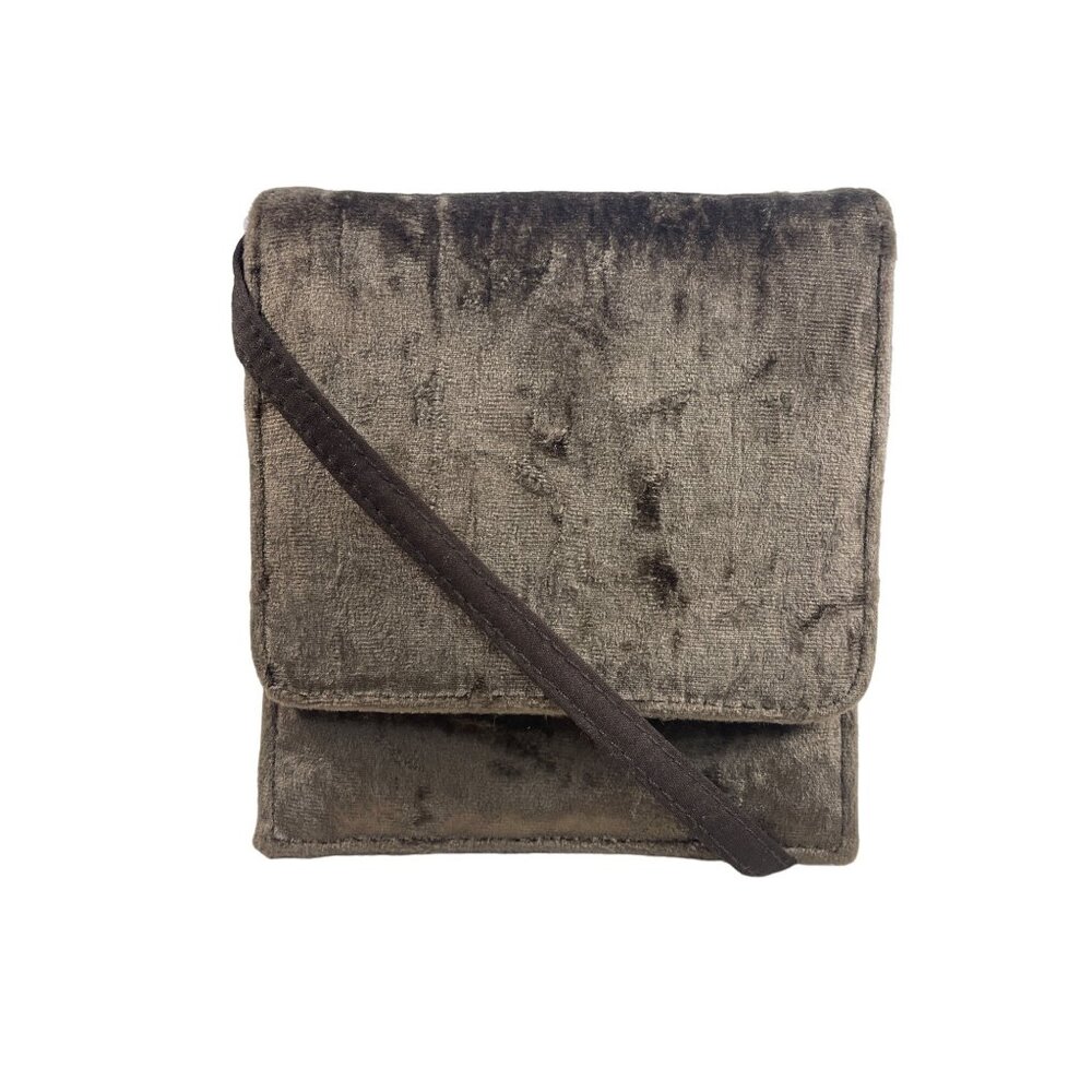 Vintage 1980 Susan Gail Women's Brown Shoulder Clutch Velvet Bag Sz S - NWT